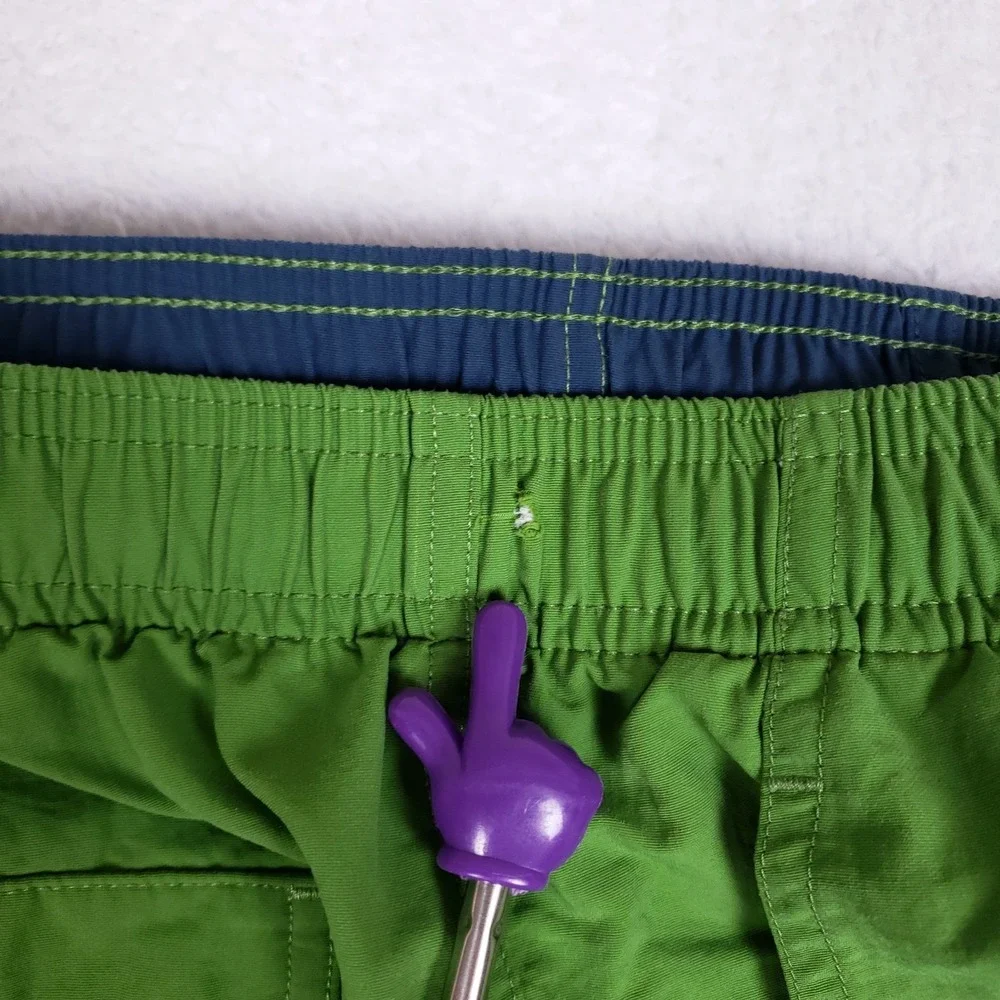 Tommy Bahama Swim Trunks M Colorblock Green Blue Palm Tree Board Shorts‎